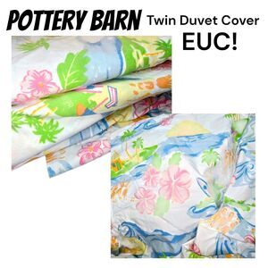 Pottery Barn Kids Garden Party Twin Flat Sheet Paisley White w/ Flowers Girls